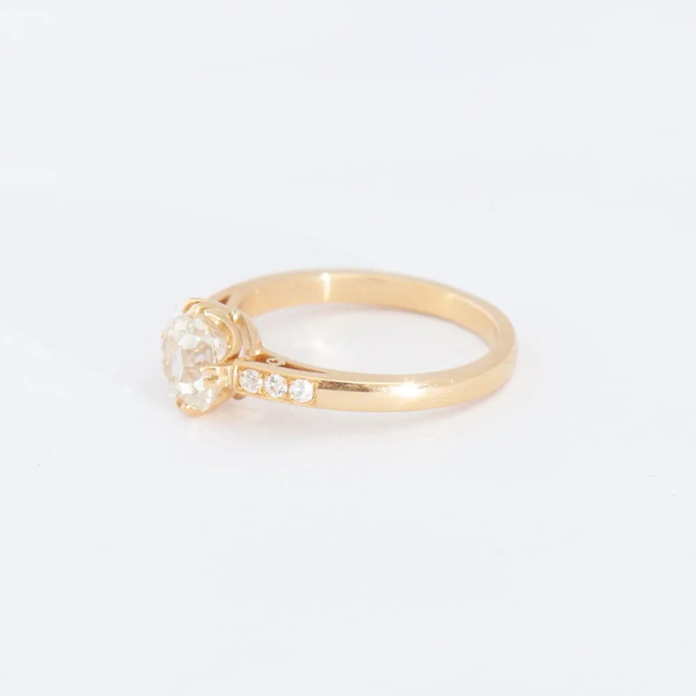 1.31 ct Old Mine Bauer Solitaire Ring