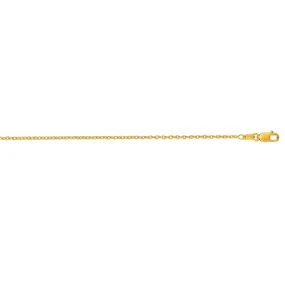 14K Gold 1.5mm Oval Cable Chain