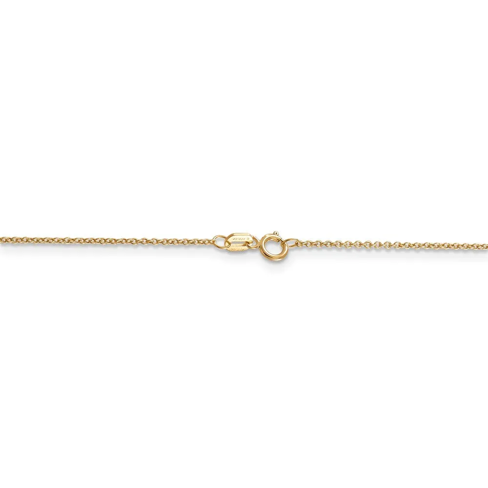 14k Yellow Gold 19mm Polished Sun Necklace