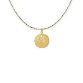 14k Yellow Gold 30mm Laser Cut Sand Dollar Necklace