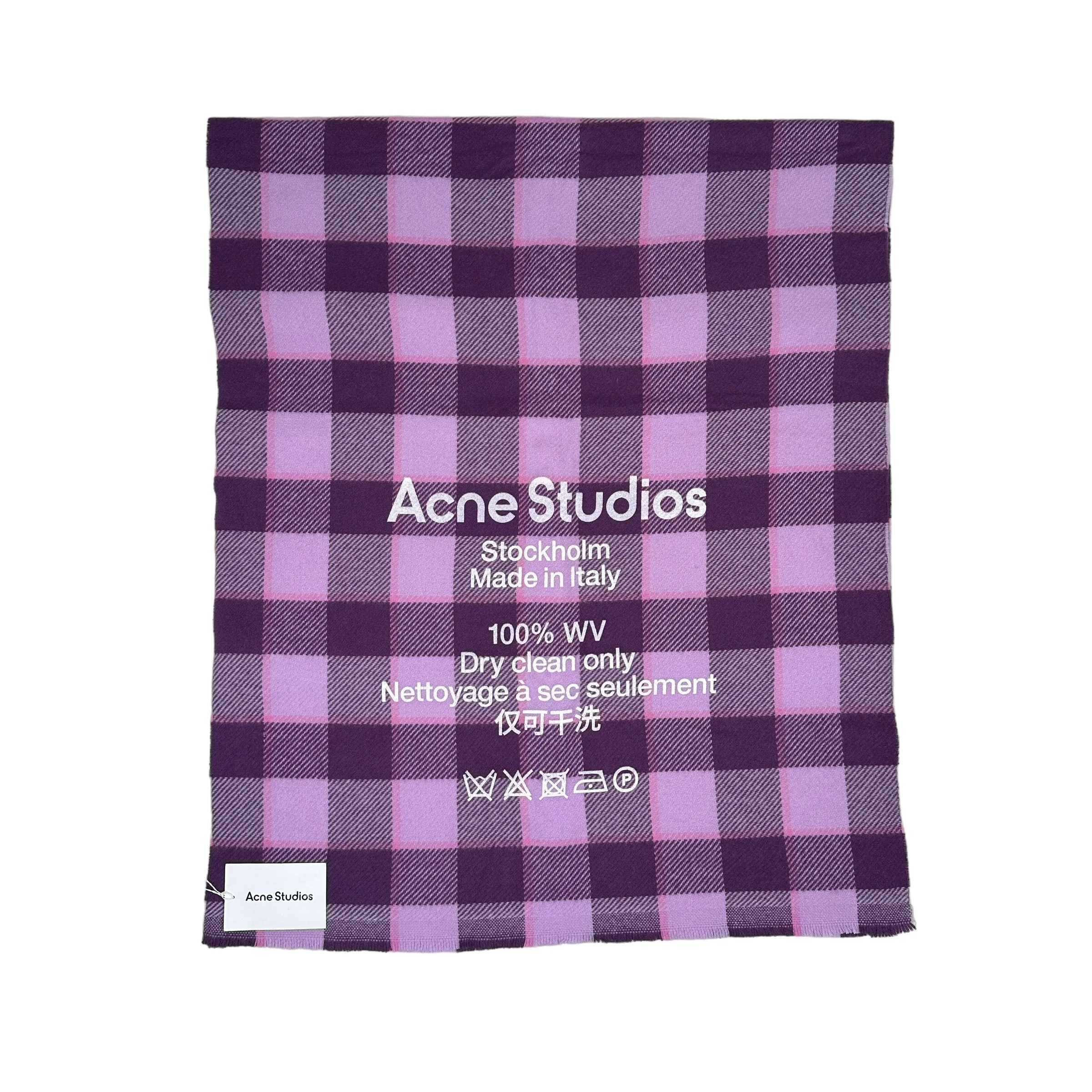 ACNE STUDIOS PURPLE CASSIAR CHECK SCARF