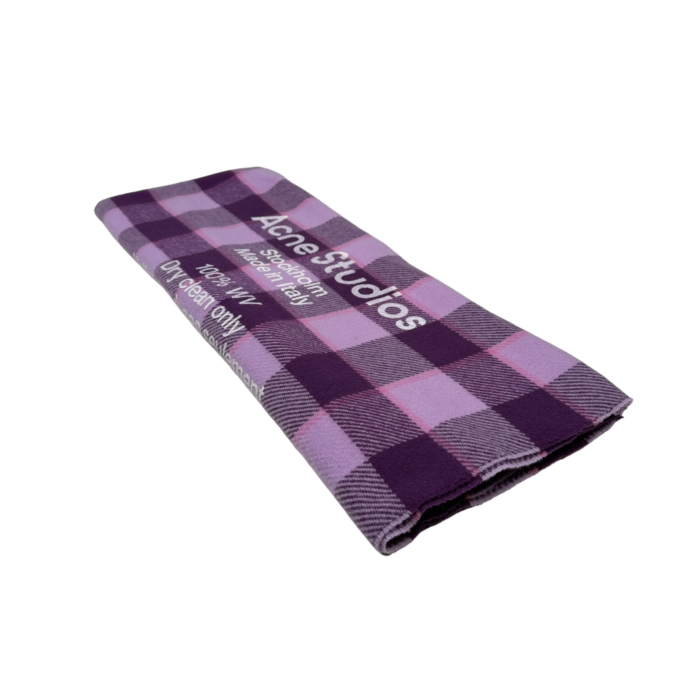 ACNE STUDIOS PURPLE CASSIAR CHECK SCARF