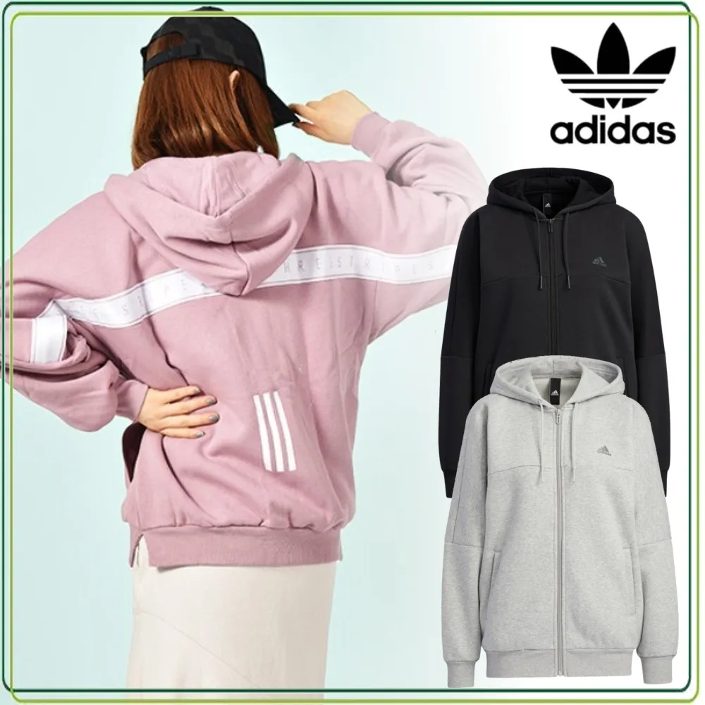 adidas  |Unisex Street Style Long Sleeves Plain Cotton Medium