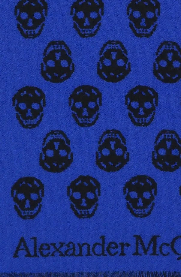 Alexander McQueen Skull Patterned Fringed Scarf