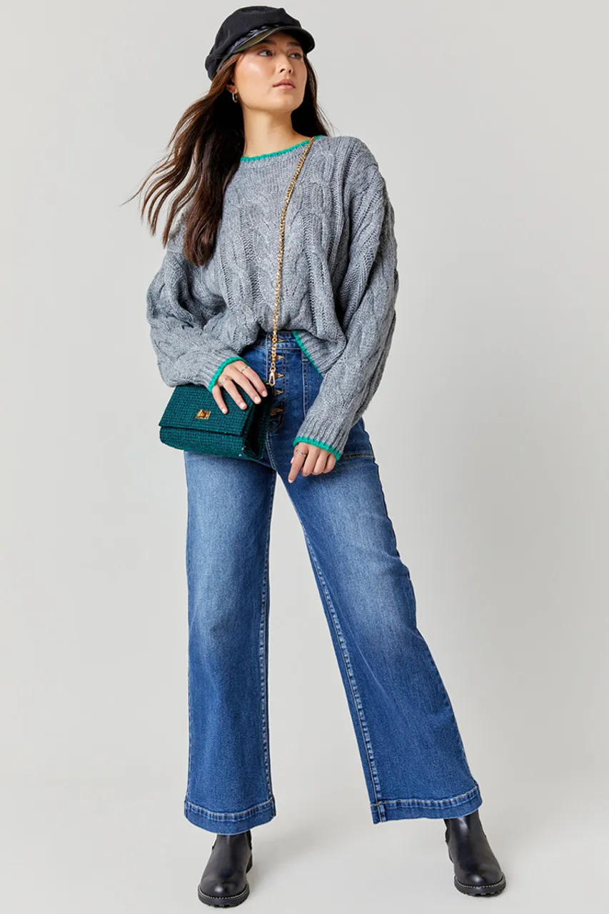 Alisha Relaxed Cable Knit Sweater