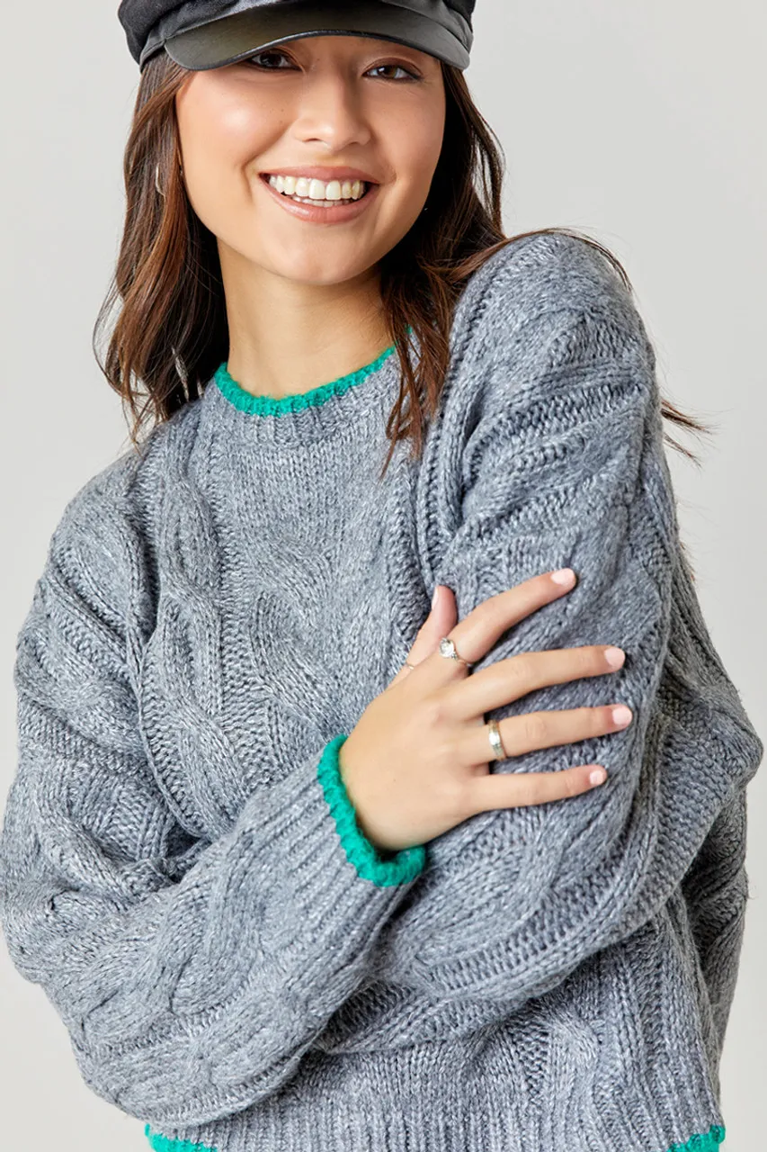 Alisha Relaxed Cable Knit Sweater