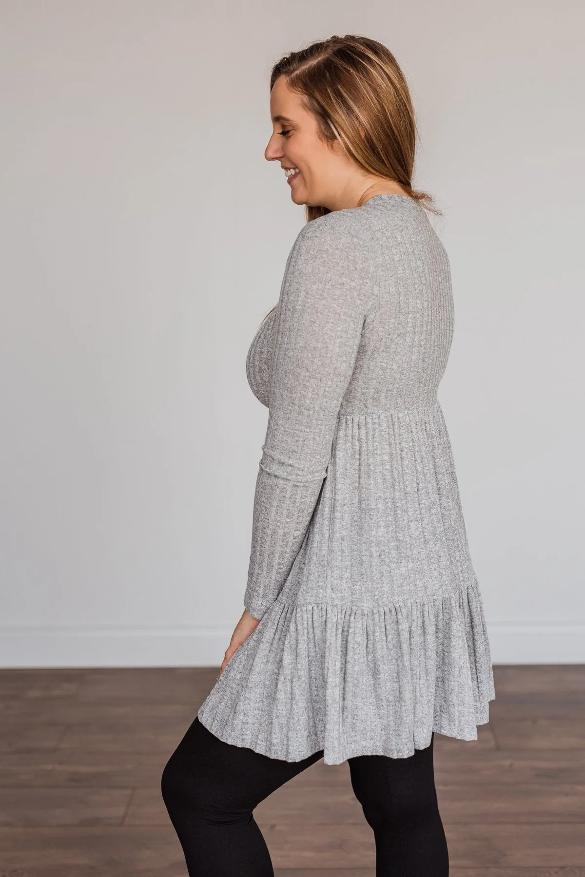 Always On Point Knit Dress- Heather Grey