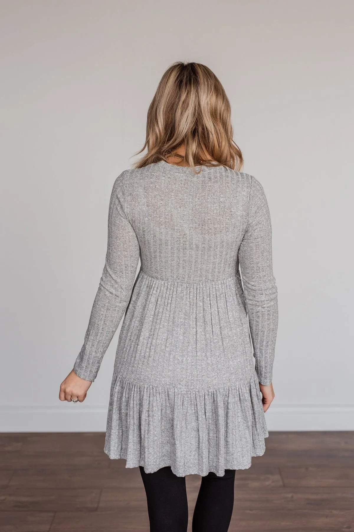 Always On Point Knit Dress- Heather Grey