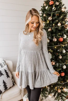 Always On Point Knit Dress- Heather Grey