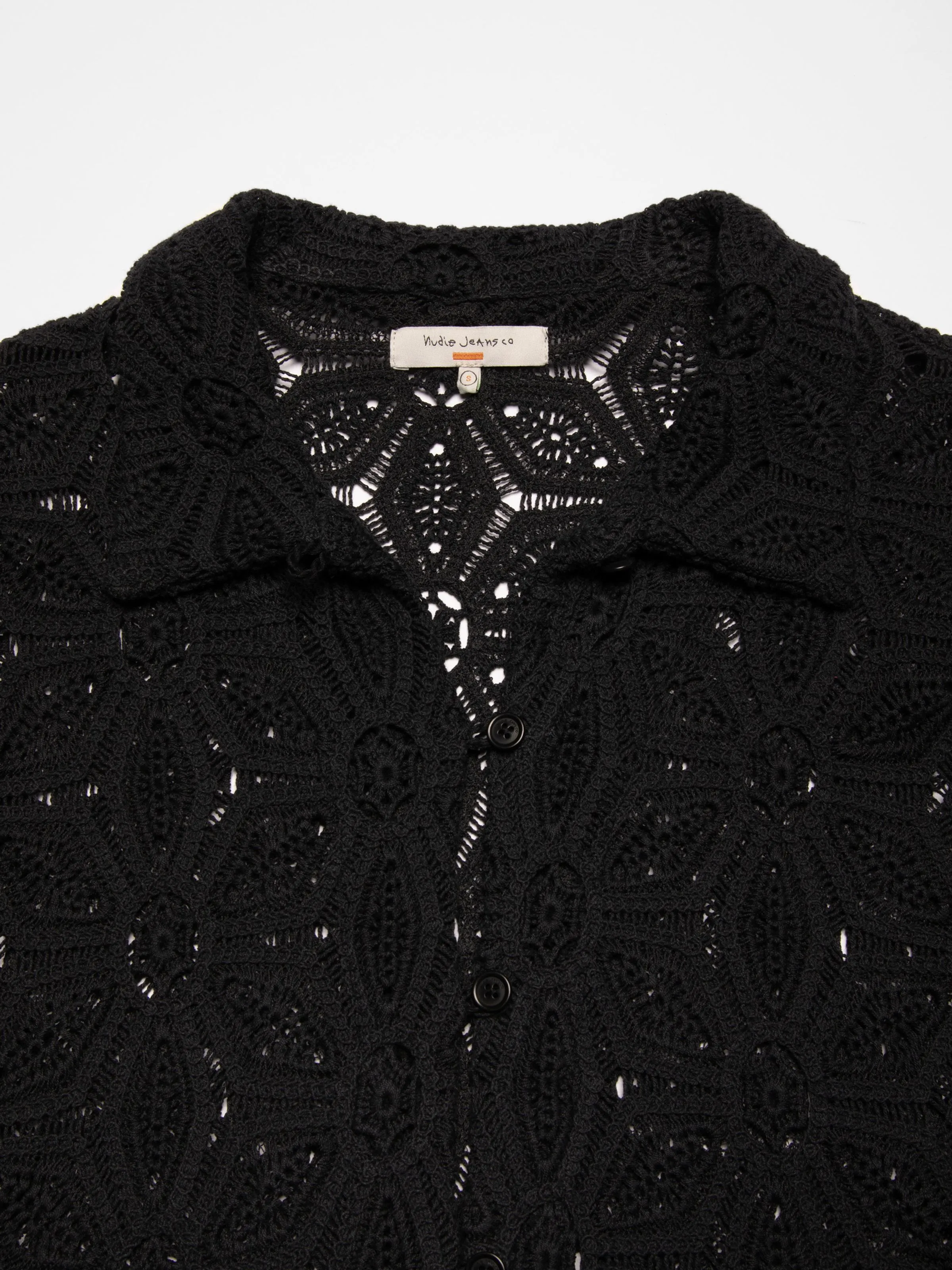 Anita Crochet Cardigan Black