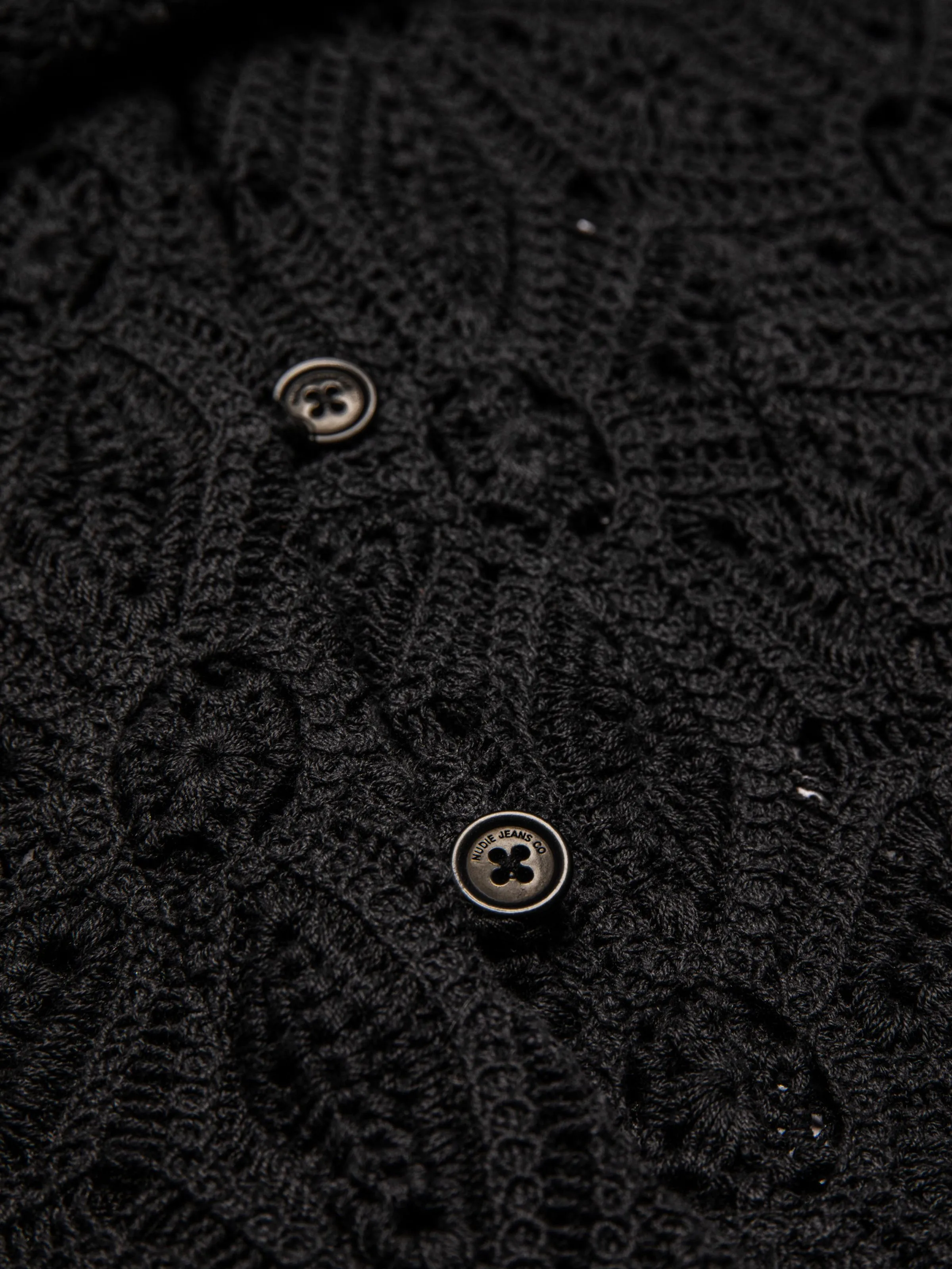 Anita Crochet Cardigan Black