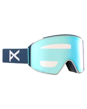 Anon M4 Cylindrical Low Bridge Snow Goggles + Bonus Lens + Mfi Face Mask - Nightfall/Perceive Variable Blue Lens