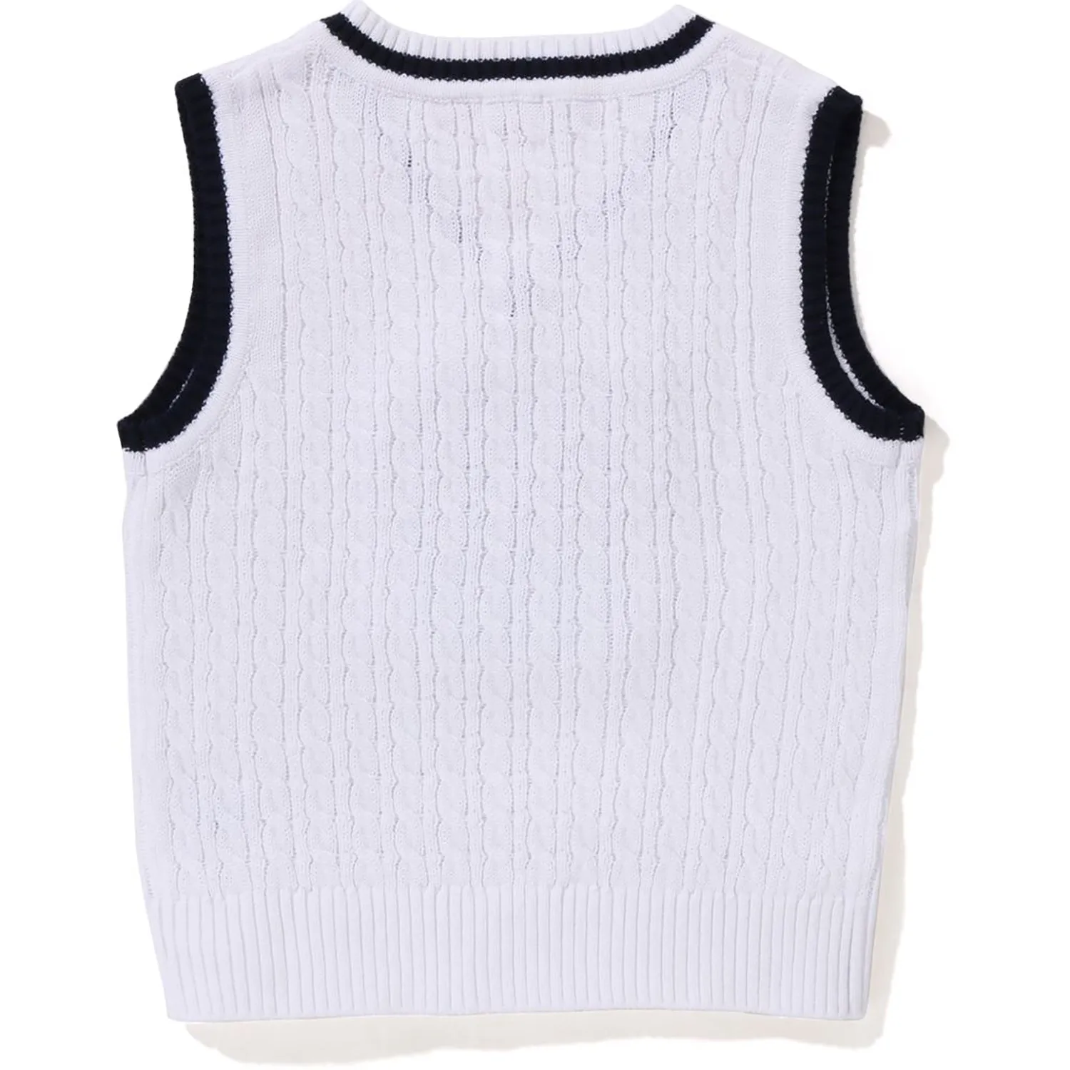 APE HEAD B PATCH CABLE KNIT VEST KIDS