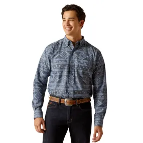 Ariat Mens Eddie Navy Long Sleeve Shirt