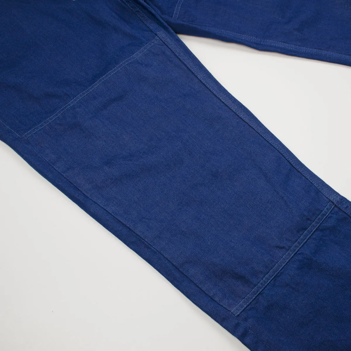 Arpenteur - Eddie Pants Cotton / Linen Sergé - Plain Woad Blue