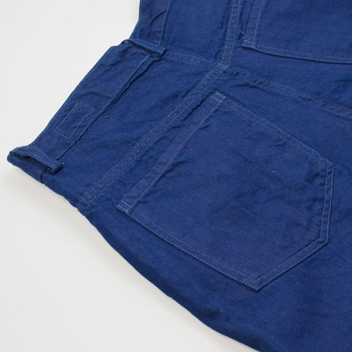 Arpenteur - Eddie Pants Cotton / Linen Sergé - Plain Woad Blue