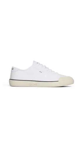 AS-01 Low Lace-Up Celine Alan Sneaker in Canvas & Calfskin - White