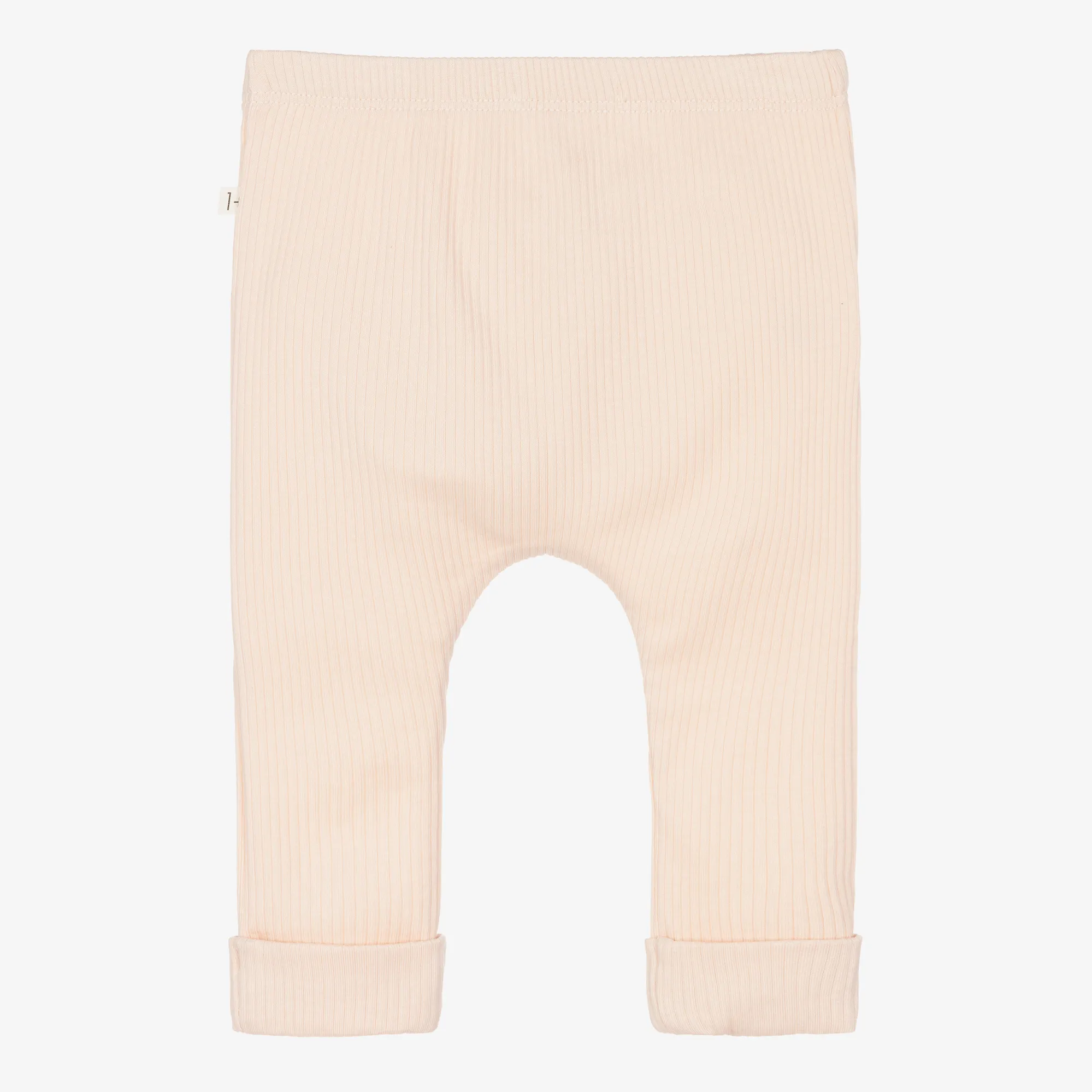 Baby Girls Pink Ribbed Cotton Leggings 