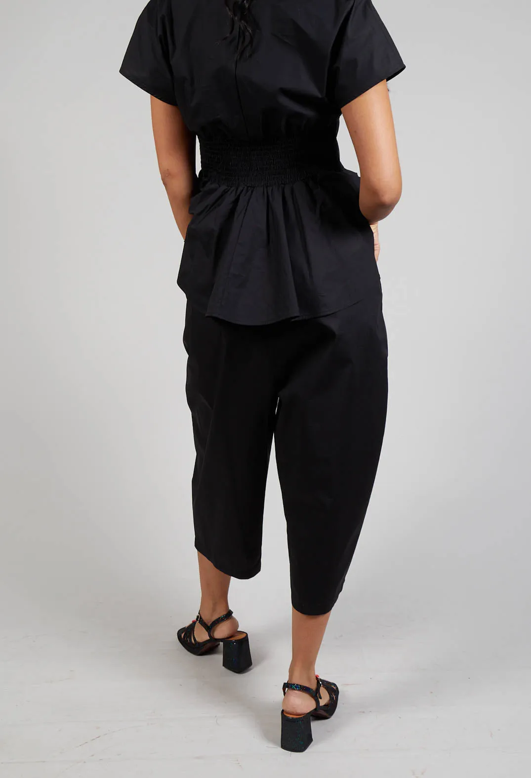 Balloon Leg Trousers in Black