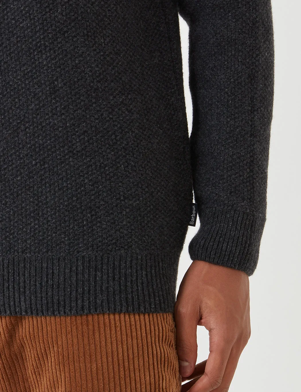 Barbour Crastill Cable Knit Sweatshirt - Charcoal Grey