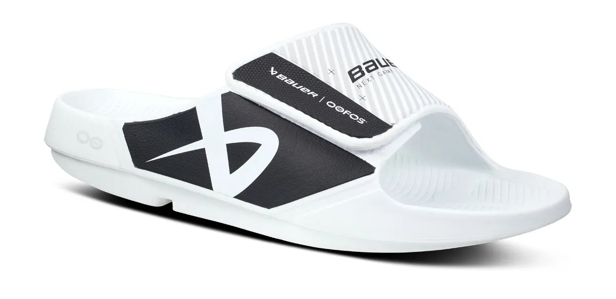 BAUER/OOFOS Men's OOahh Sport Flex Sandal – White