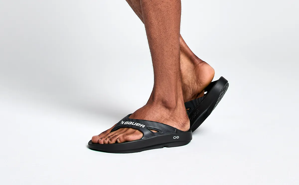 BAUER/OOFOS Men's OOriginal Sport Sandal – Black Asphalt