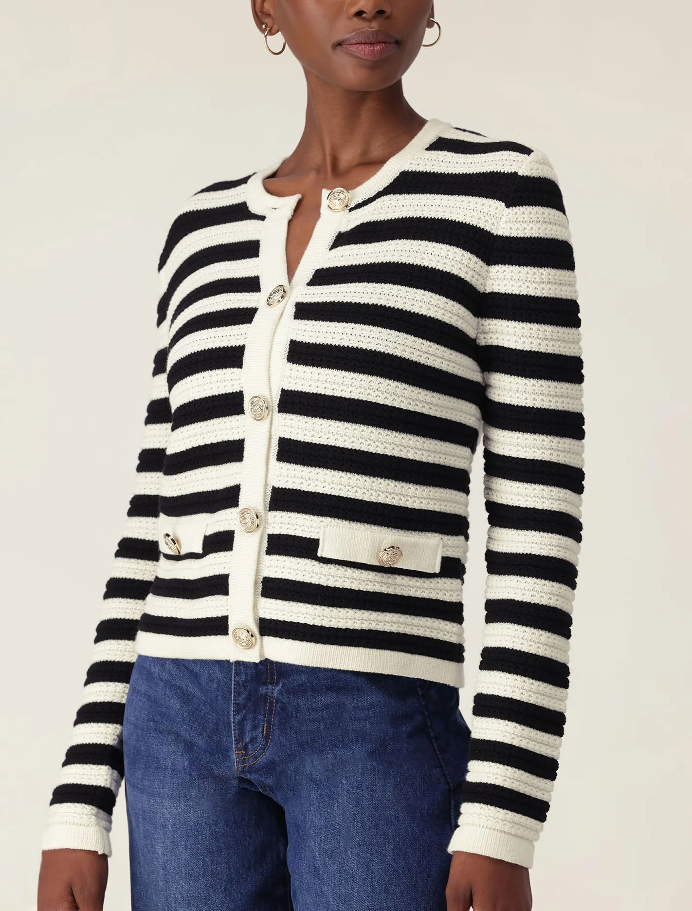 Beri Striped Knit Cardigan