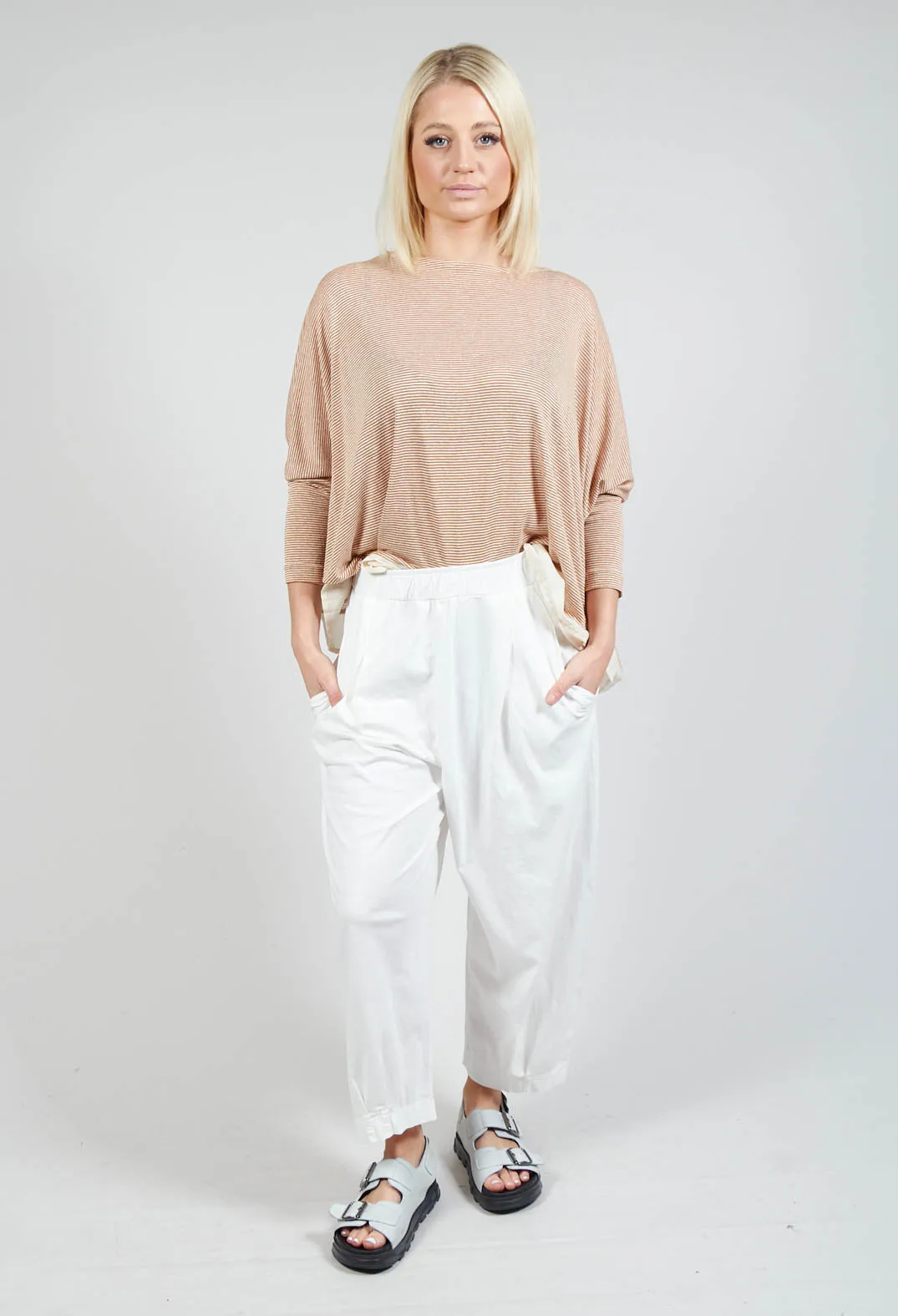 Bianco U Trousers In Latte