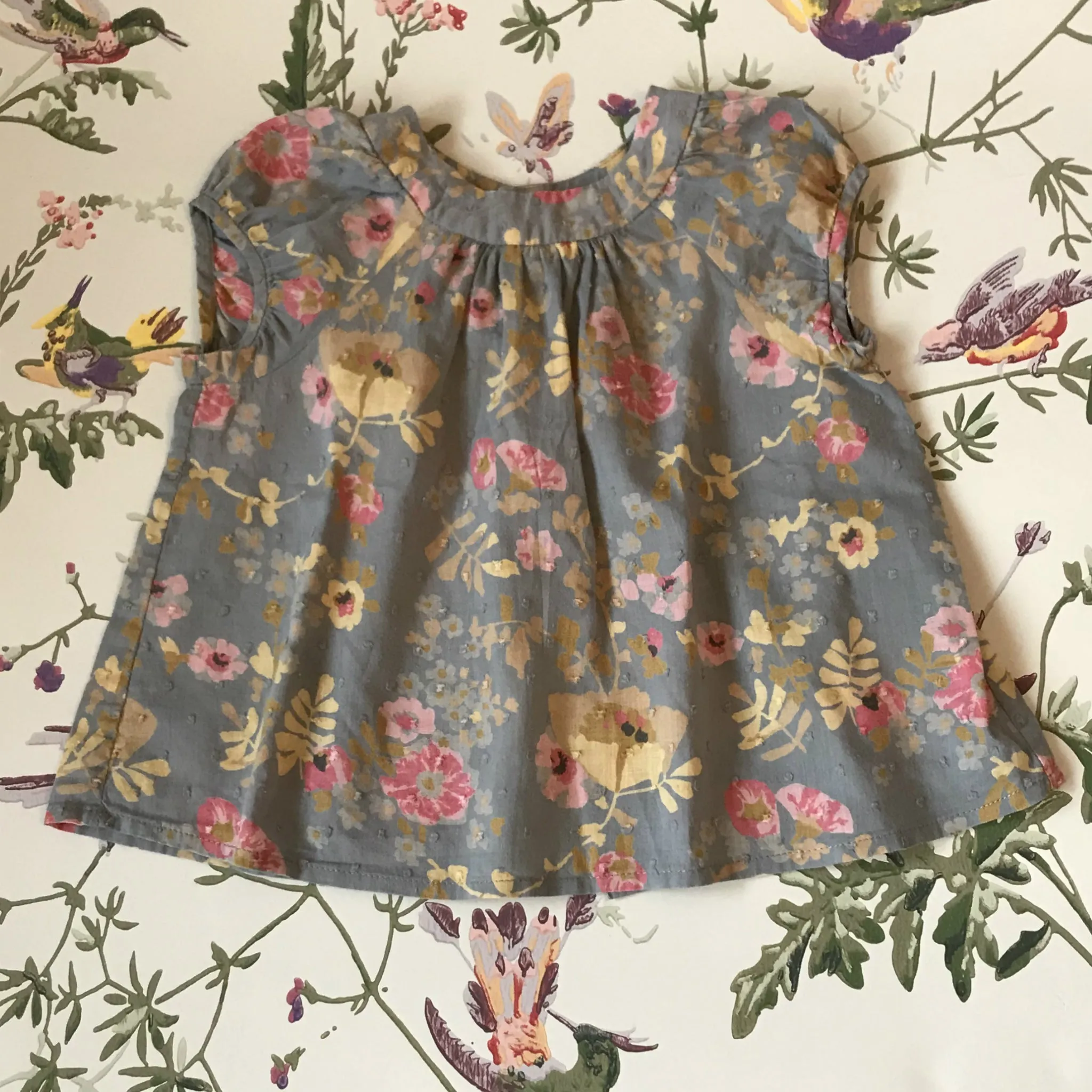 Bonpoint Floral Print Grey Toned Blouse