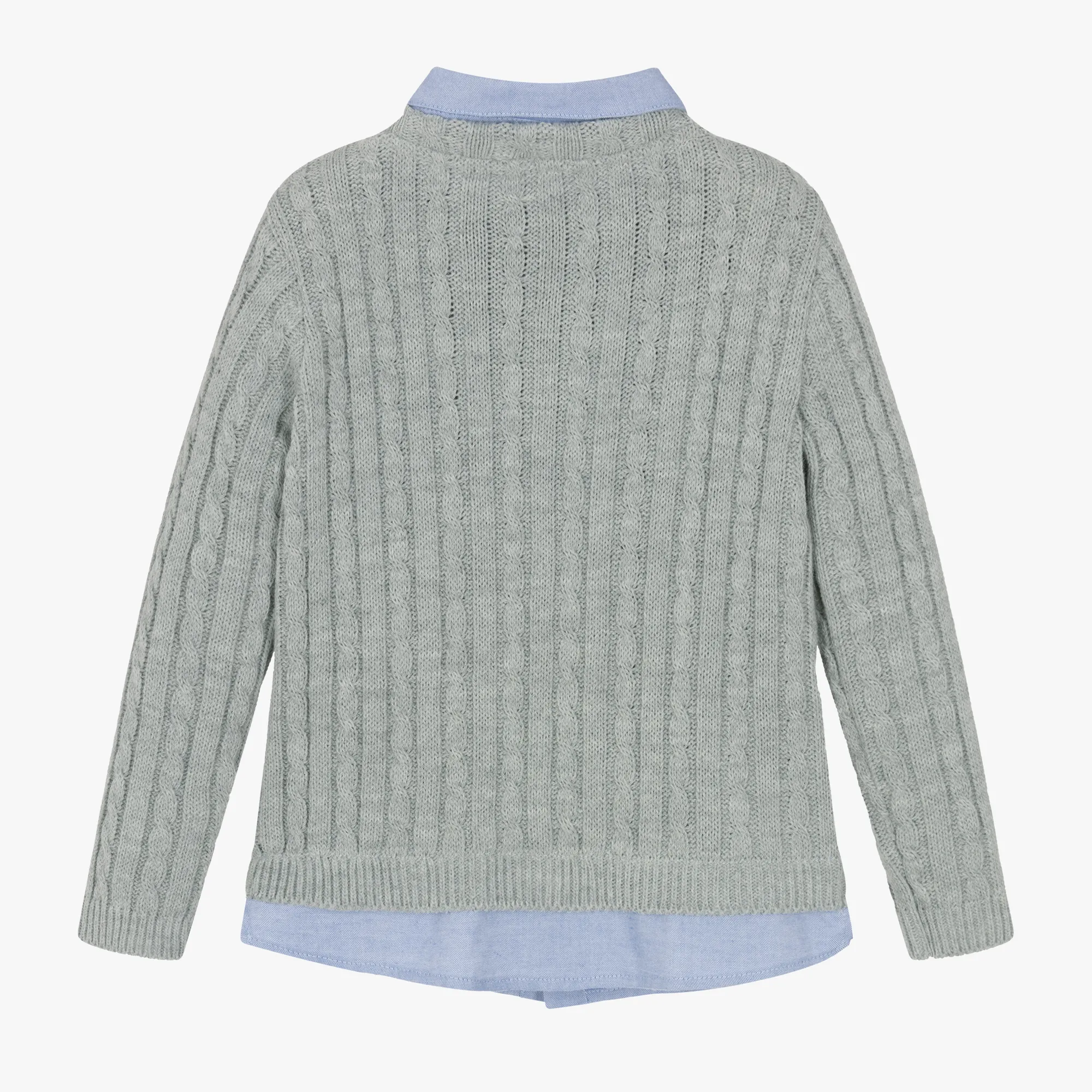 Boys Grey Cable Knit Sweater