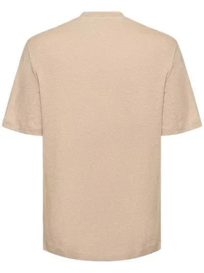 BRUNELLO CUCINELLI  |Crew Neck Pullovers Linen Plain Cotton Short Sleeves