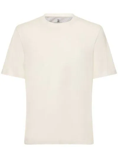 BRUNELLO CUCINELLI  |Crew Neck Pullovers Linen Plain Cotton Short Sleeves