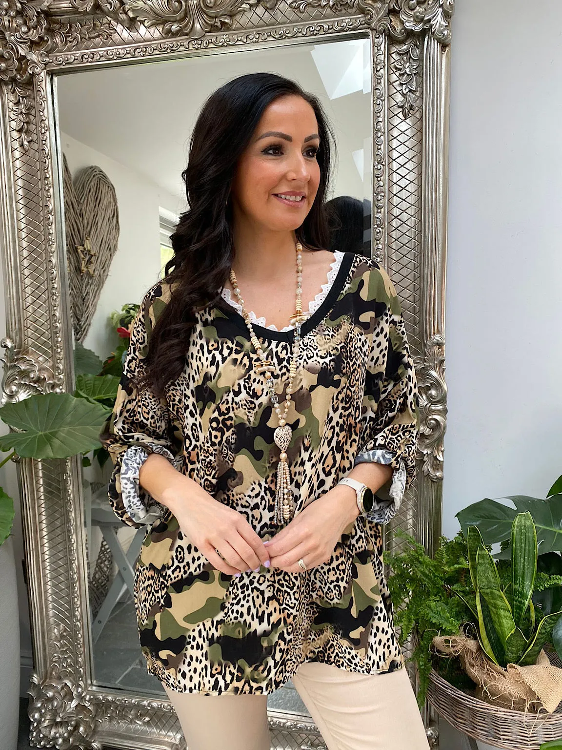 Camo Animal Print Top Eddie