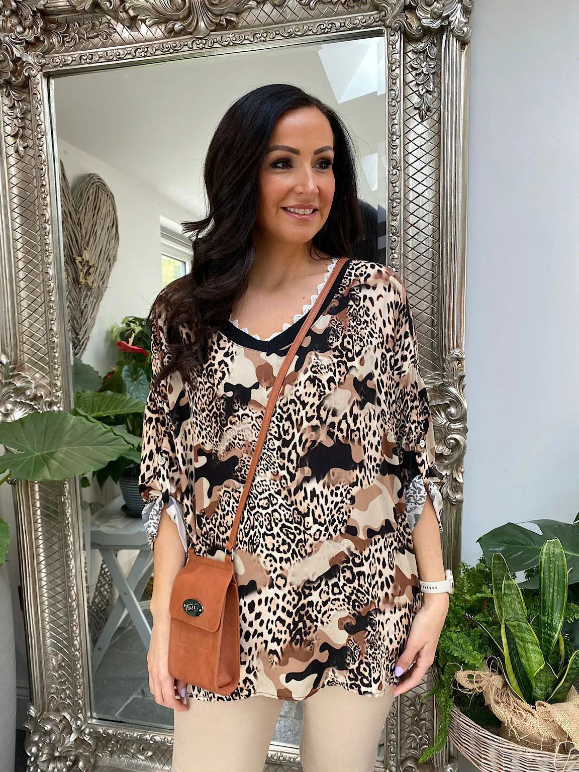 Camo Animal Print Top Eddie