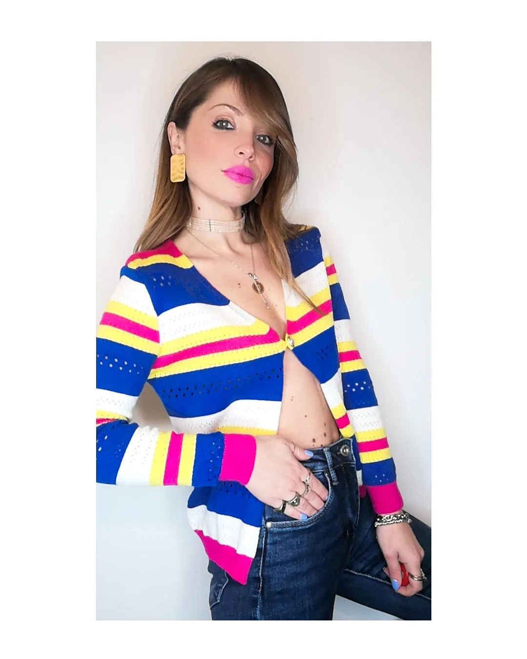 Cardigan a righe multicolor!