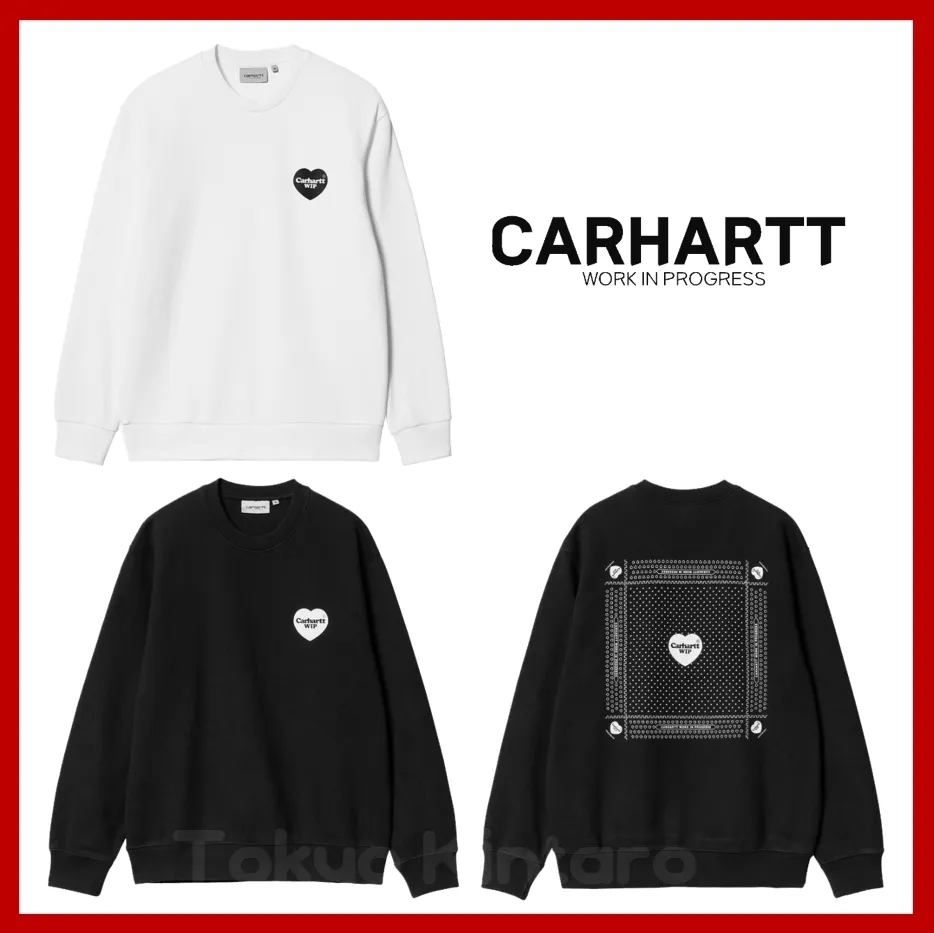 Carhartt  |Heart Unisex Street Style Logo Sweatshirts