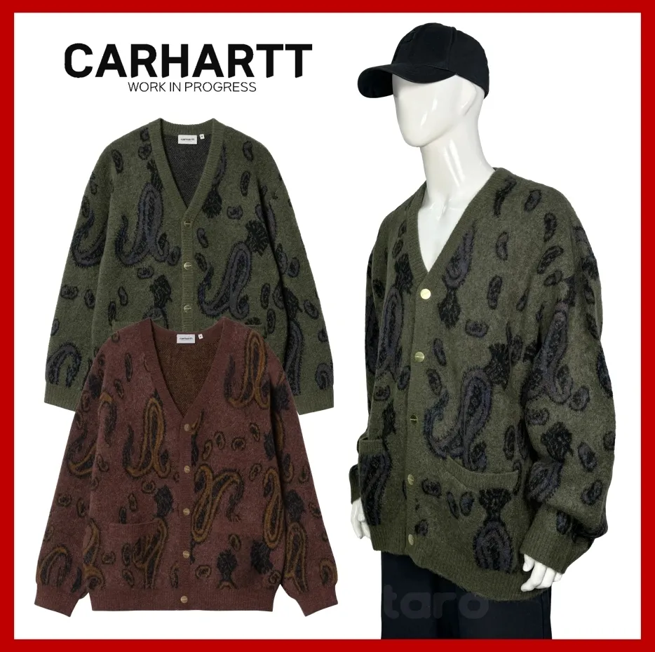 Carhartt  |Paisley Street Style Logo Cardigans