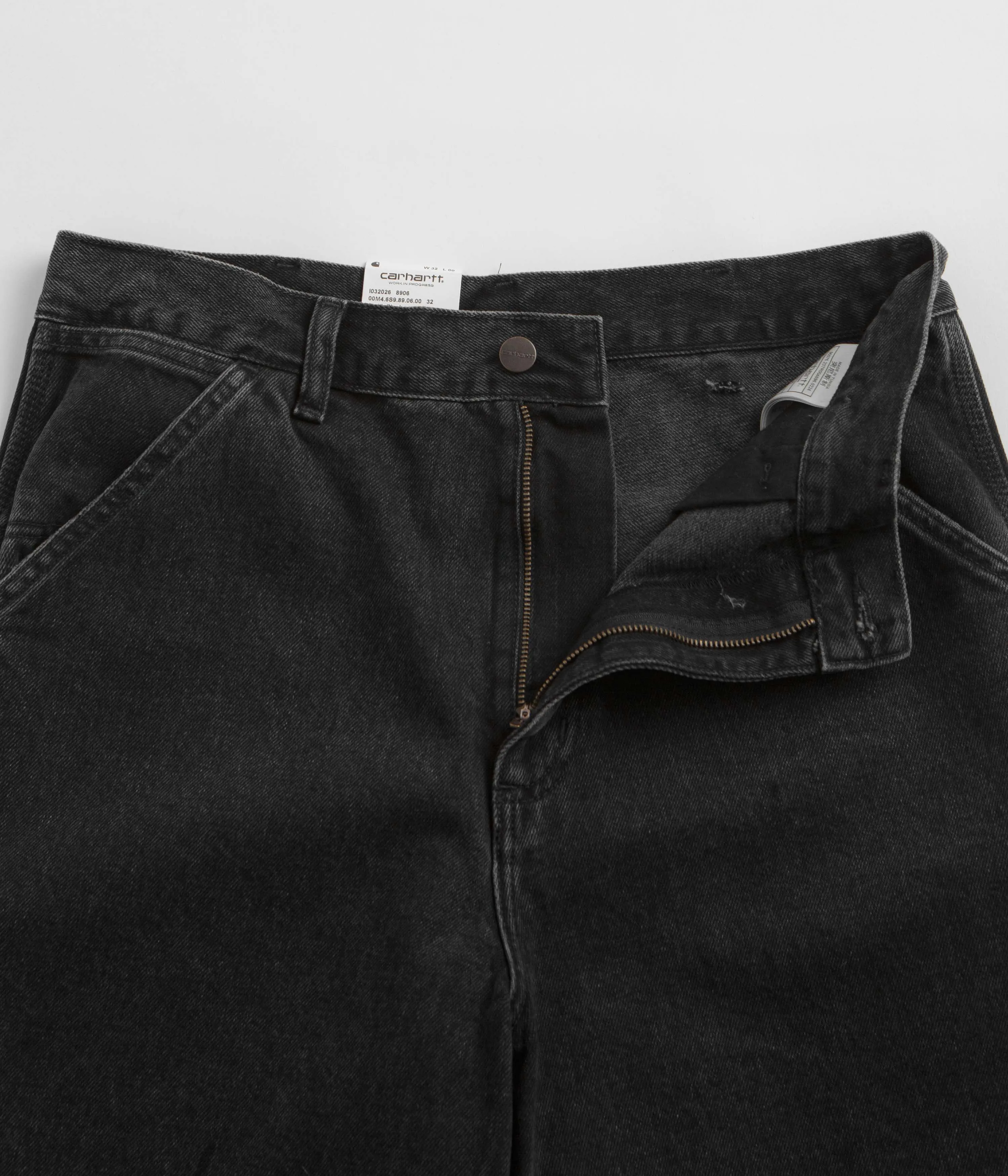 Carhartt Single Knee Shorts - Black Stone Washed