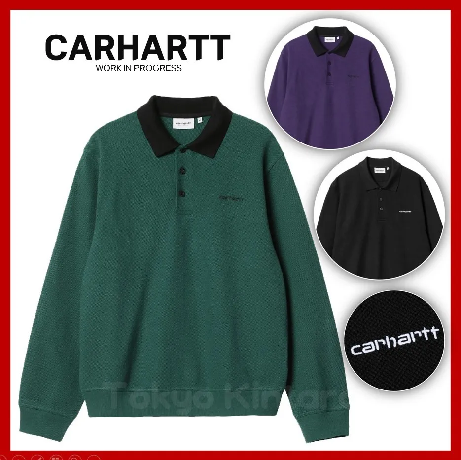 Carhartt  |Street Style Long Sleeves Logo Polos