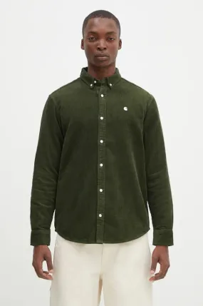 Carhartt WIP corduroy shirt Longsleeve Madison Cord Shirt green color regular I029958.2EDXX