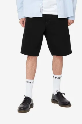 Carhartt WIP cotton shorts Single Knee black color