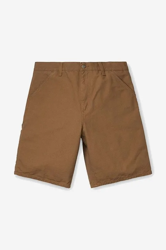 Carhartt WIP cotton shorts Single Knee brown color