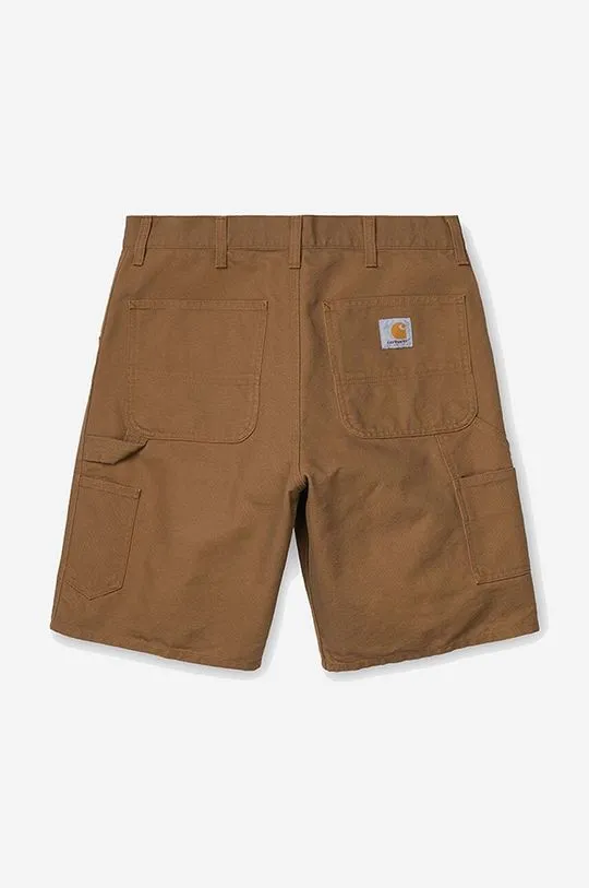 Carhartt WIP cotton shorts Single Knee brown color