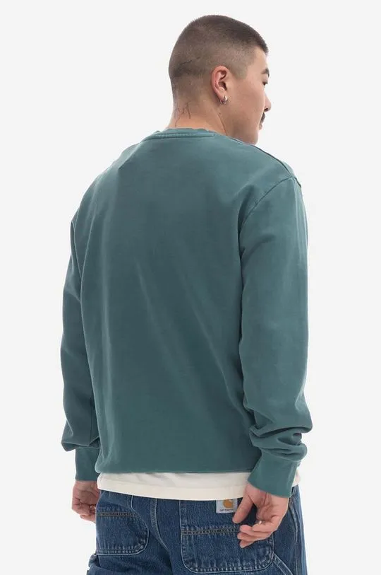 Carhartt WIP cotton sweatshirt Bayou Sweat men's green color