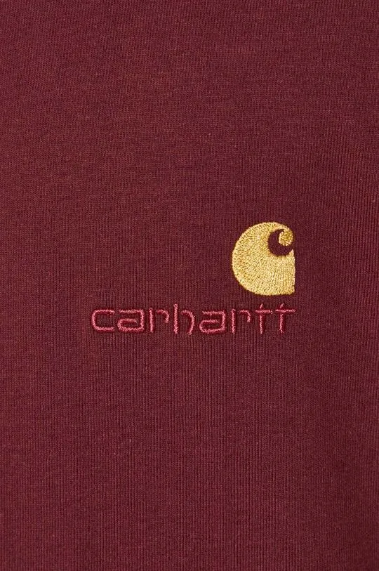 Carhartt WIP cotton t-shirt S/S American Script men’s maroon color I029956.2BYXX