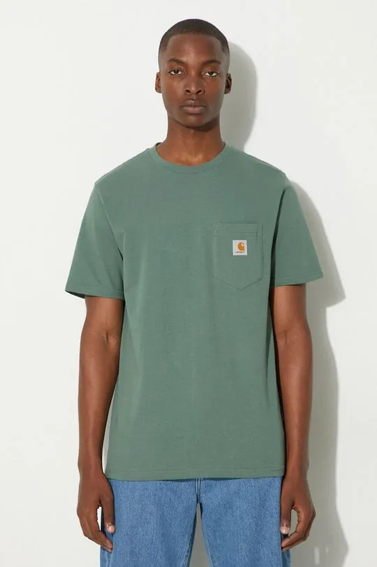 Carhartt WIP cotton t-shirt S/S Pocket men’s green color I030434.29NXX