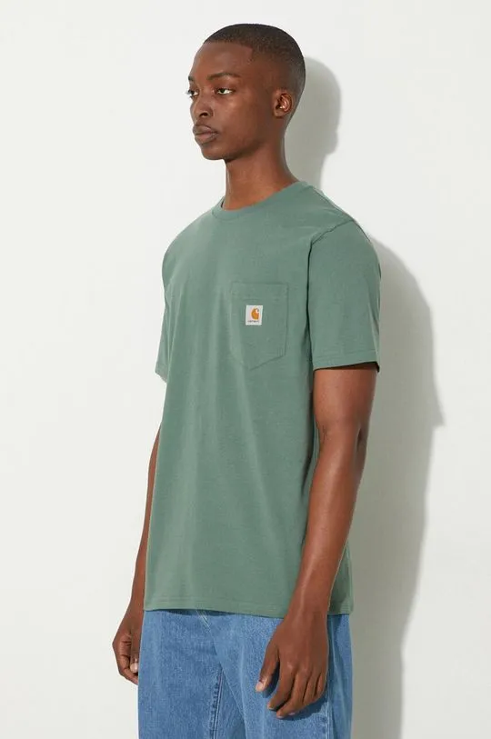 Carhartt WIP cotton t-shirt S/S Pocket men’s green color I030434.29NXX