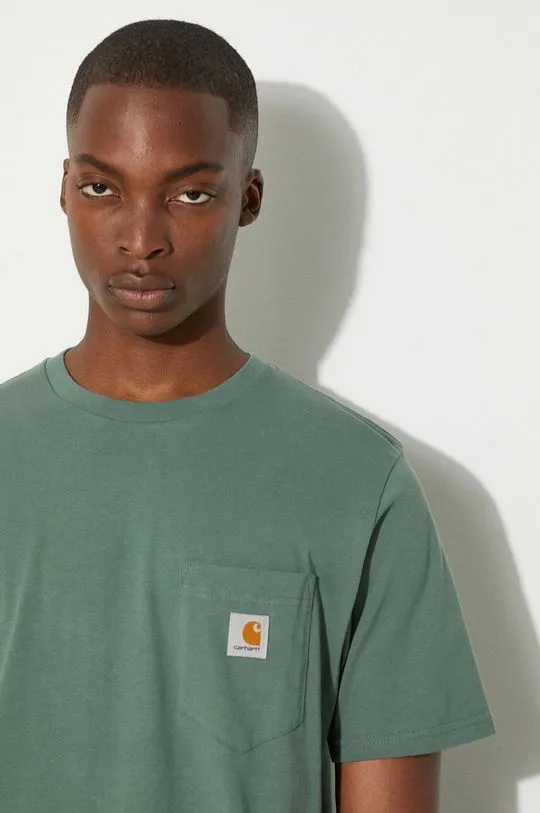 Carhartt WIP cotton t-shirt S/S Pocket men’s green color I030434.29NXX