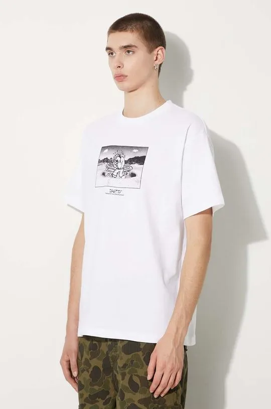 Carhartt WIP cotton t-shirt S/S Think Tank men’s white color with a print I033964.02XX