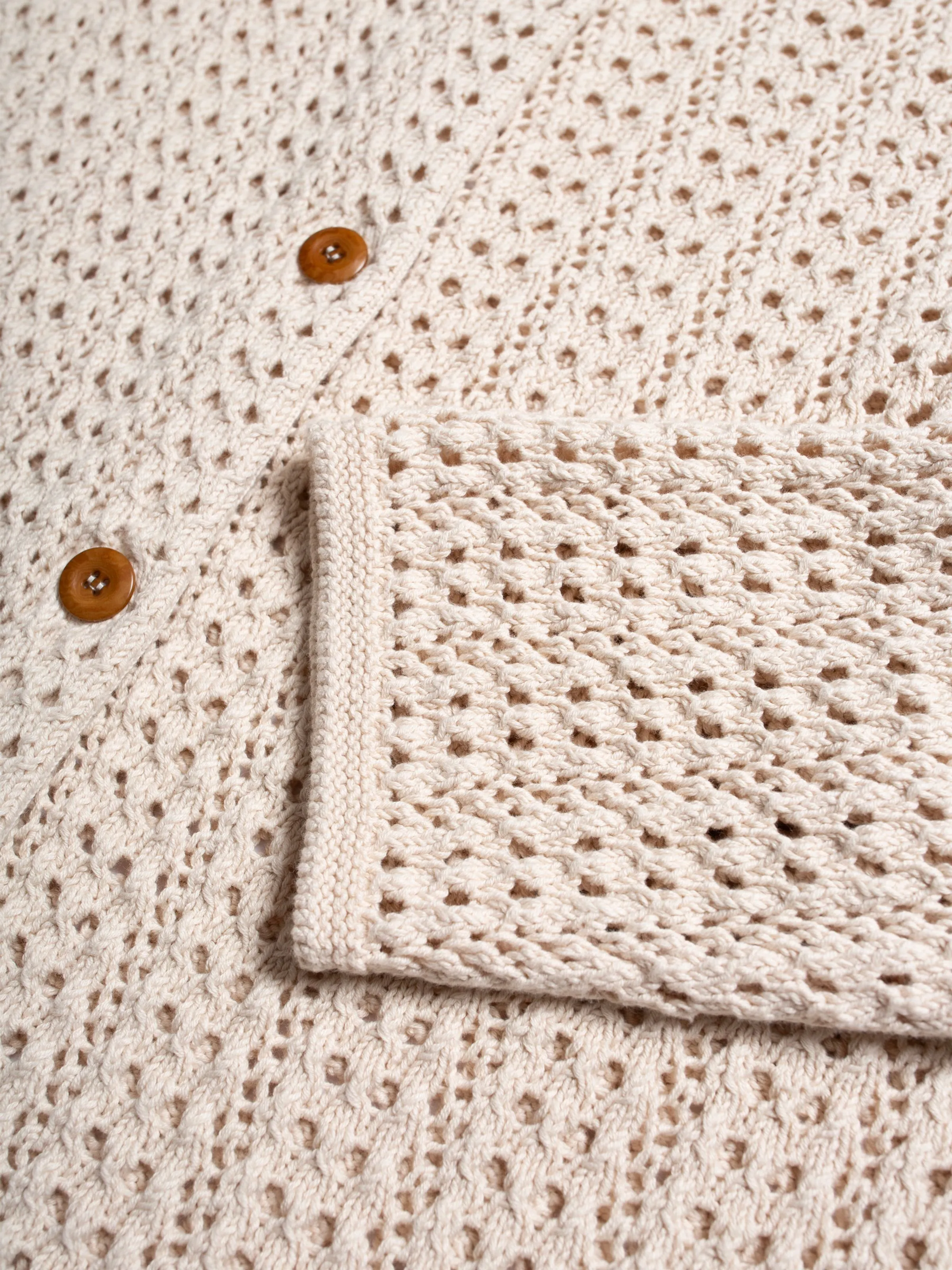 Carina Crochet Knit Cardigan Egg White